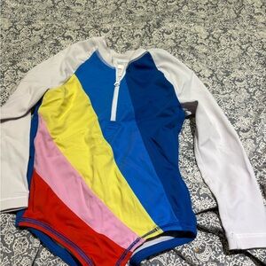 Hanna Andersson long sleeve swimsuit rainbow 4 100